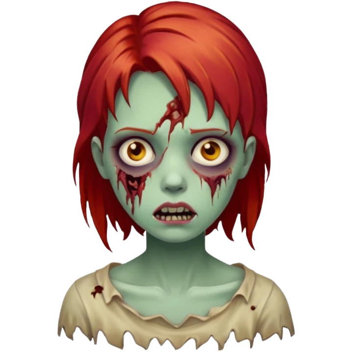 girl zombie with red hair emoji