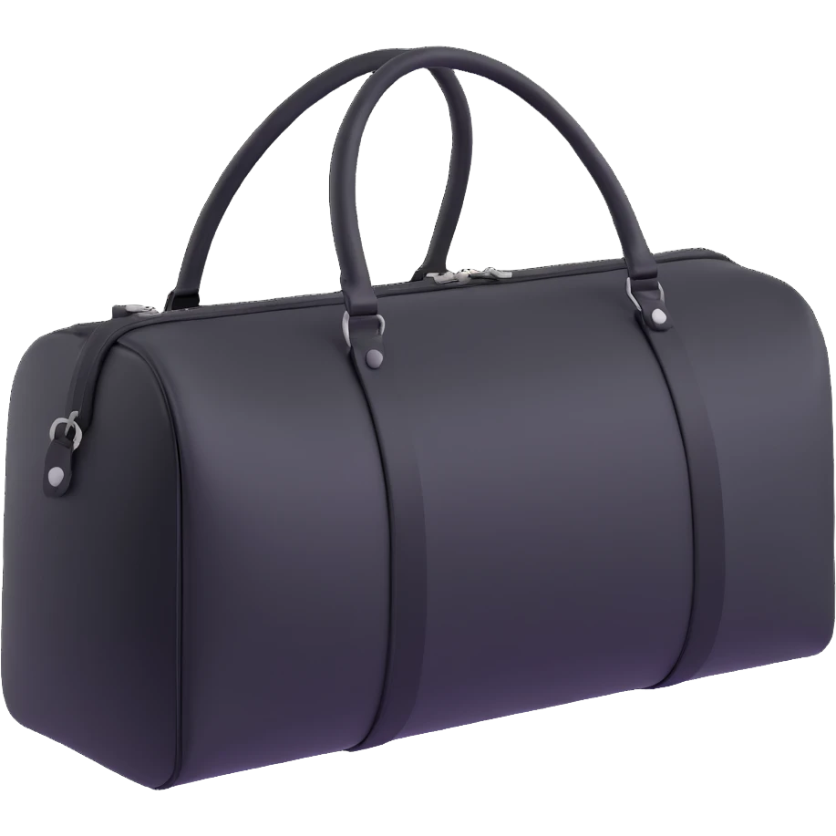 all black duffle bag with black strap emoji