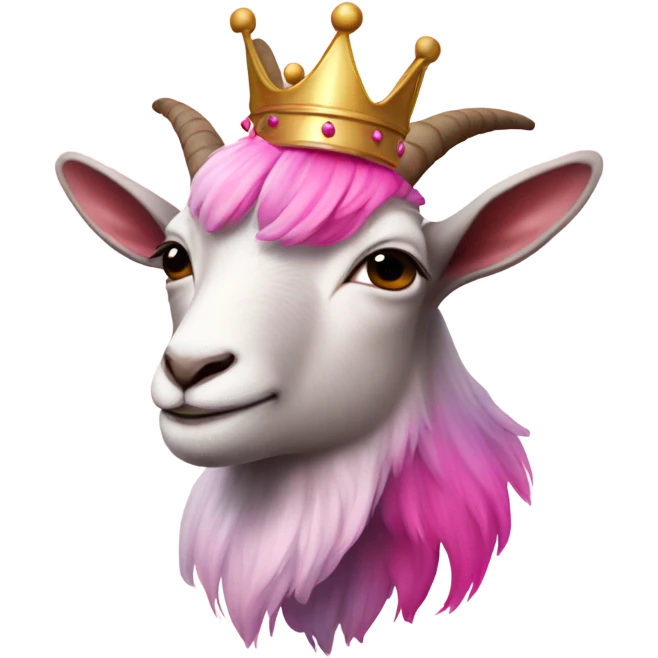 Pink ombre goat with a crown  emoji