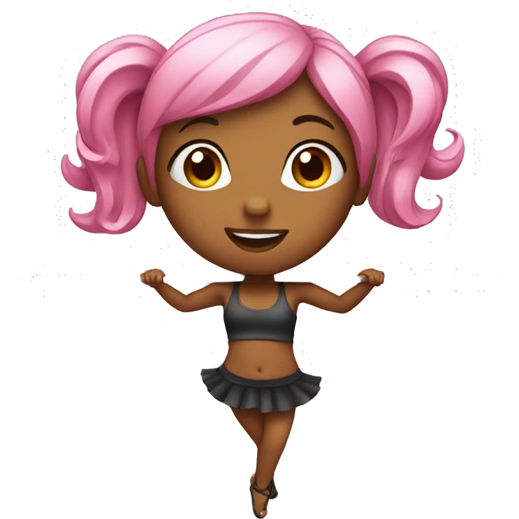 girl with pink hair pole dancing emoji
