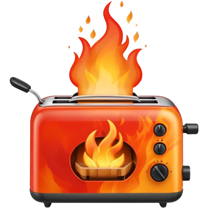 mini toaster on fire emoji