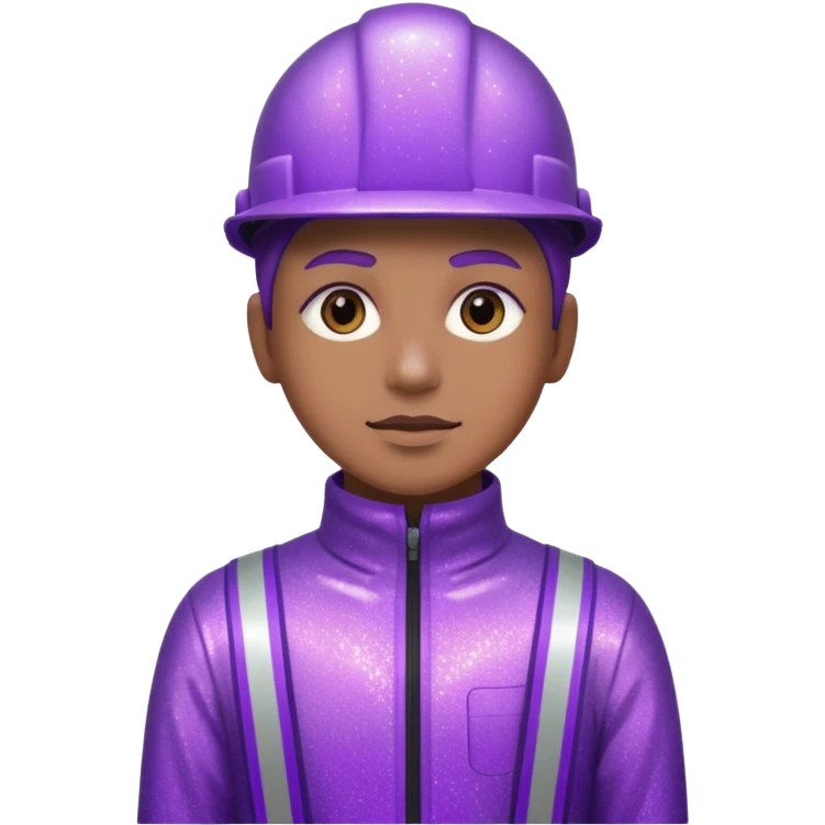 industrial worker wearing glitter purple glittery clothes emoji