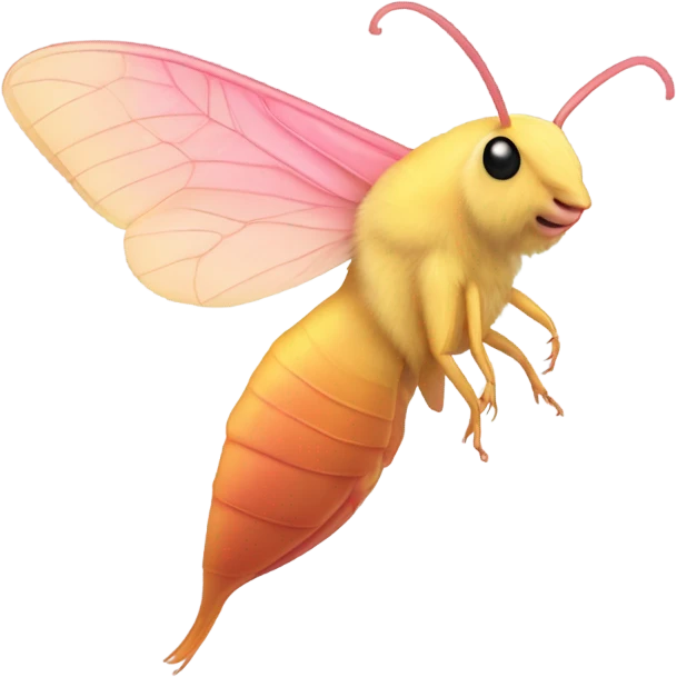 Rosy maple moth side profile with no mouth  emoji