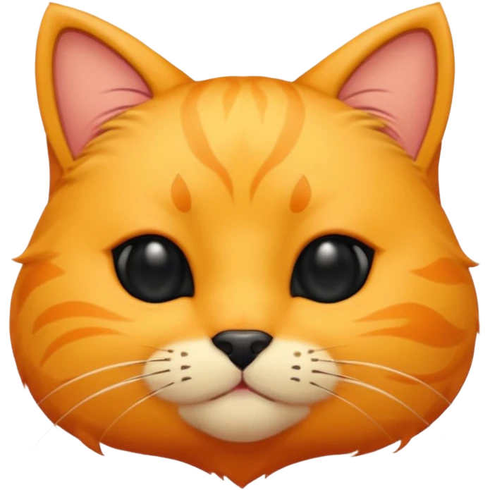 a bright yellow cat head with black eyes and not too chubby cheeks and looks exactly like the youtuber thinknoodles and a black nose and doesnt look realistic emoji