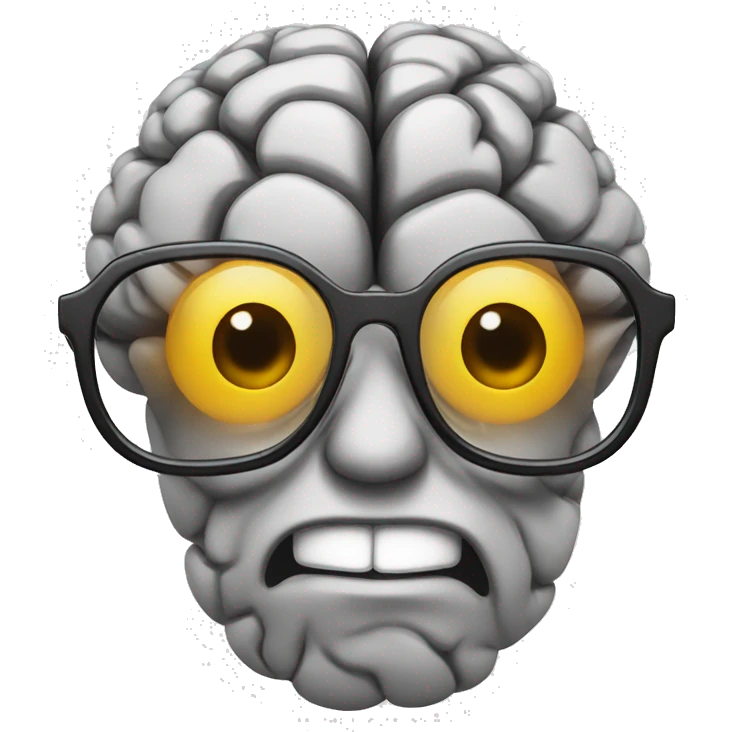 A Brain that is happy with some cool glasses emoji