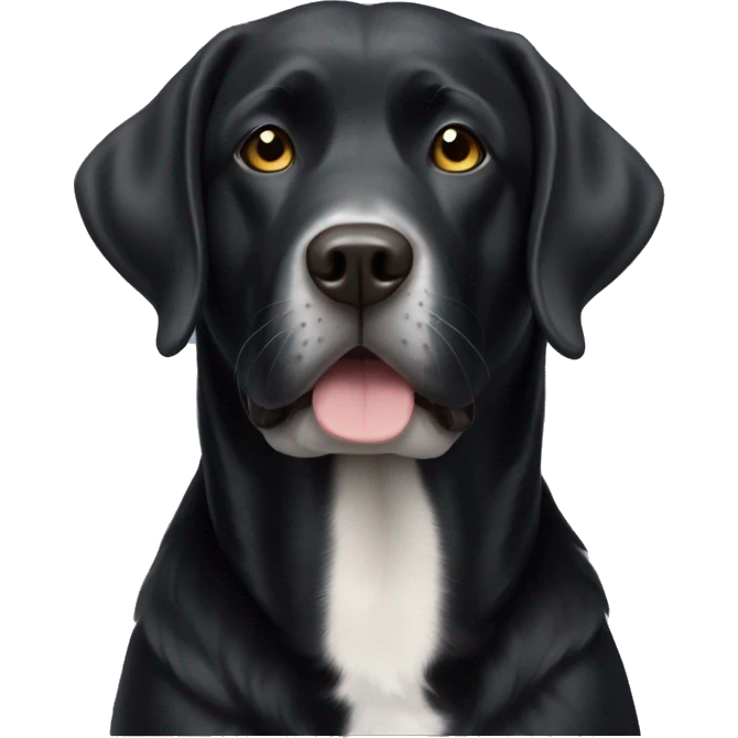 old black lab with small white chest emoji