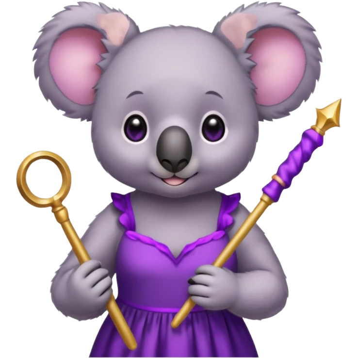 koala purple drees eyelashe magic wand emoji