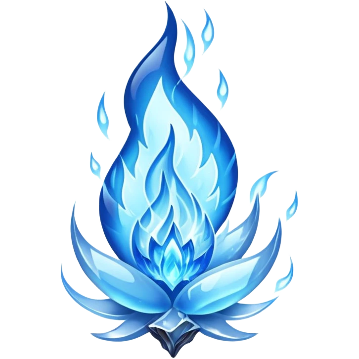 blue magical frozen flame emoji