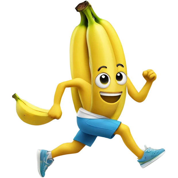 banana running fast with shoes and a sweatband emoji