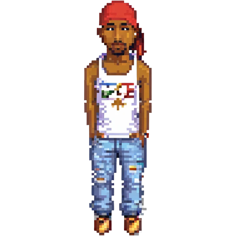 2Pac в полный рост, no background emoji