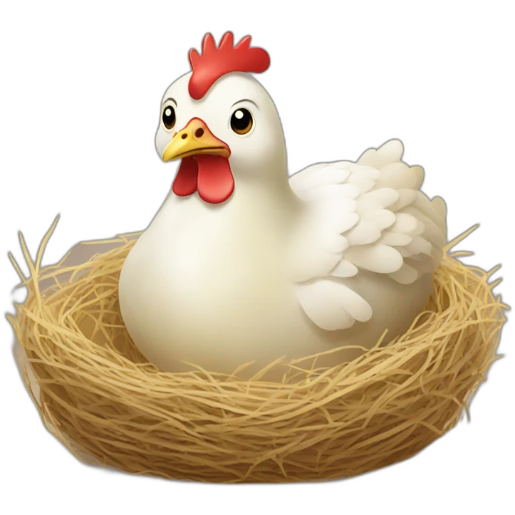 An incubating hen on eggs emoji