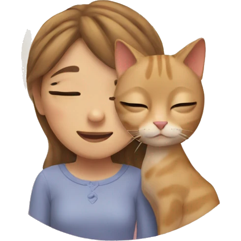 cat with girl dreaming emoji