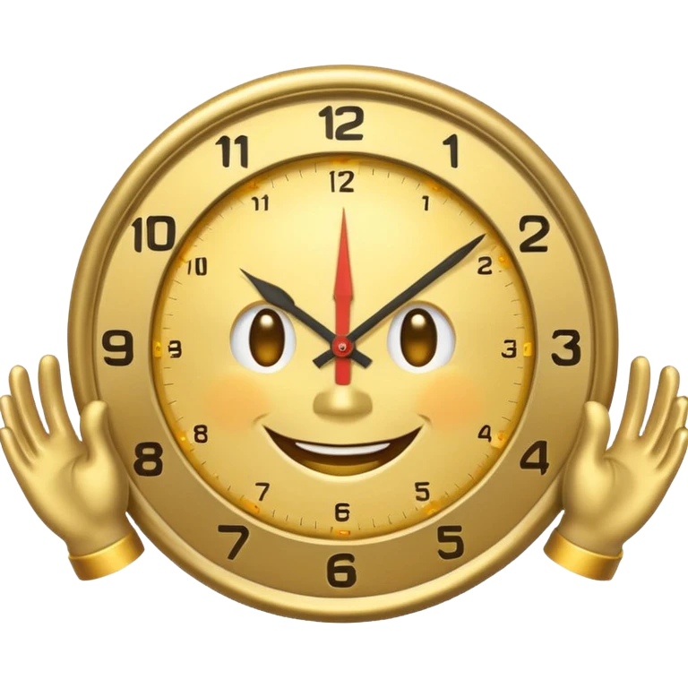 A clock smiling and handsome and playful too emoji