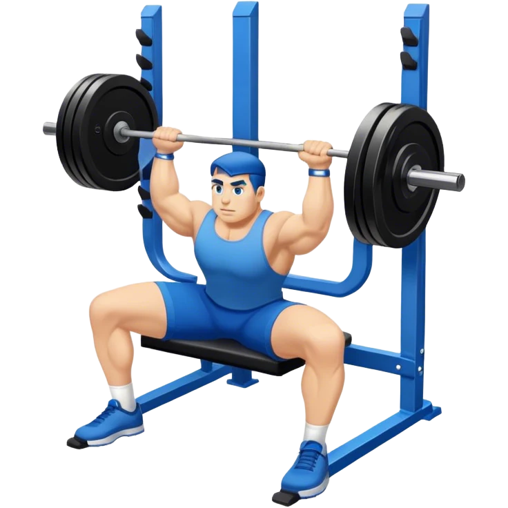 blue shorts close-grip flat-benchpress emoji