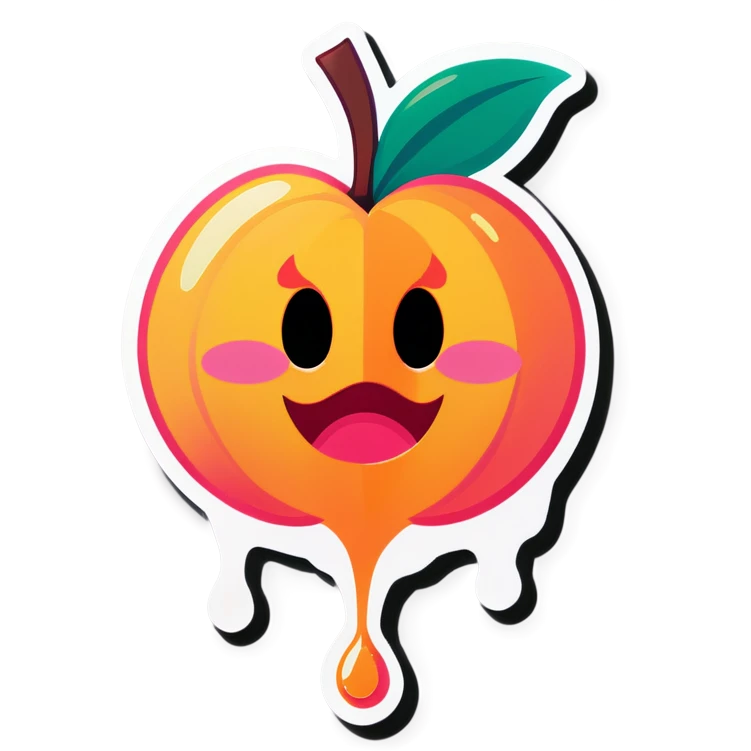 Dripping peach emoji