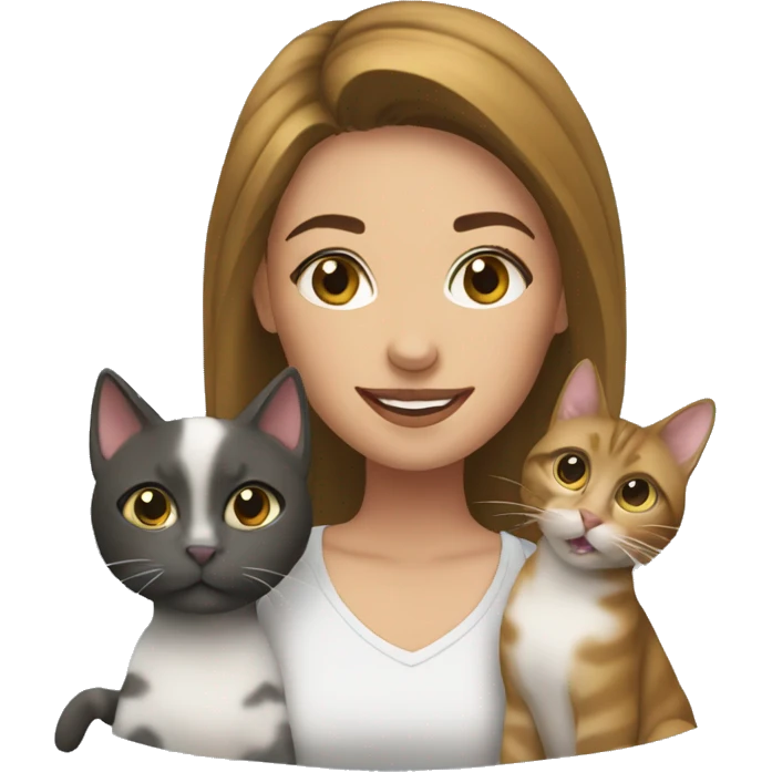 Lexie with 2 cats emoji
