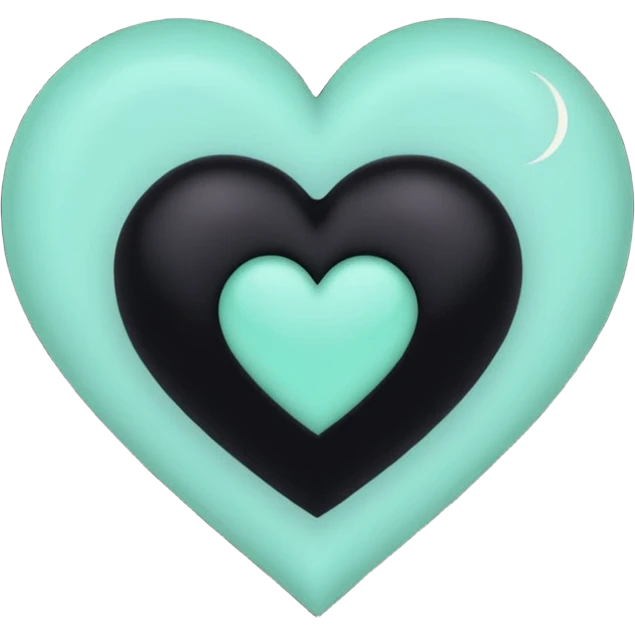 pastel goth heart with mint green moon emoji
