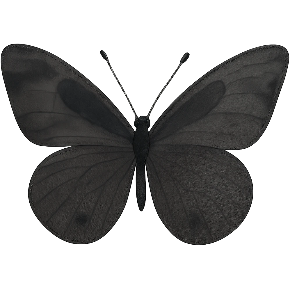 Make the butterfly's wings and body black, keep the watercolor art style, remove the background. emoji