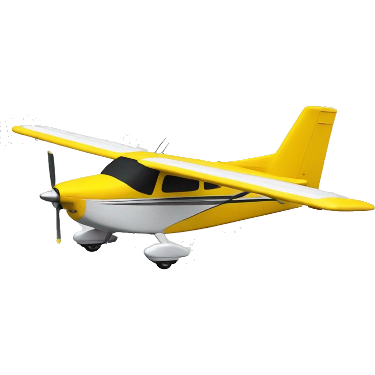 Real airplane cessna modelo 182 yellow emoji