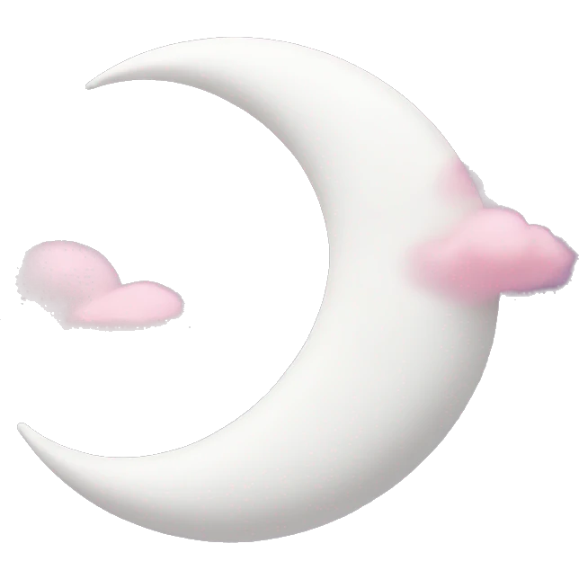 White Crescent moon and pink clouds emoji