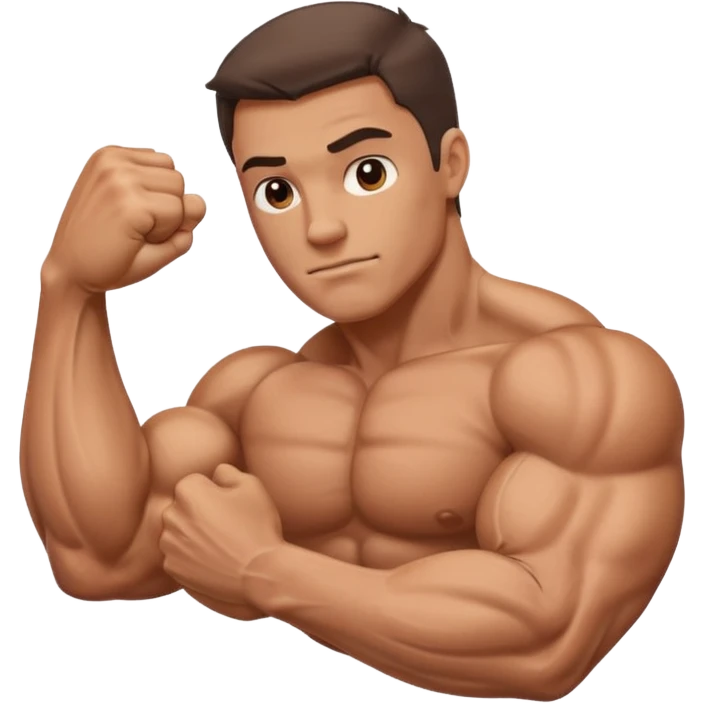 Bicep with a hand squeezing it  emoji