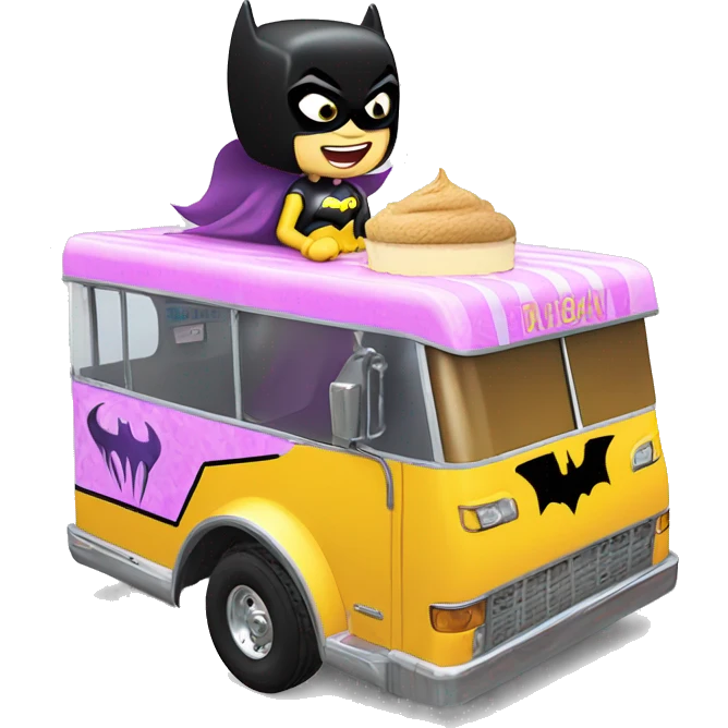 Batgirl’s fastest hot rod tri-axle ice cream truck  emoji