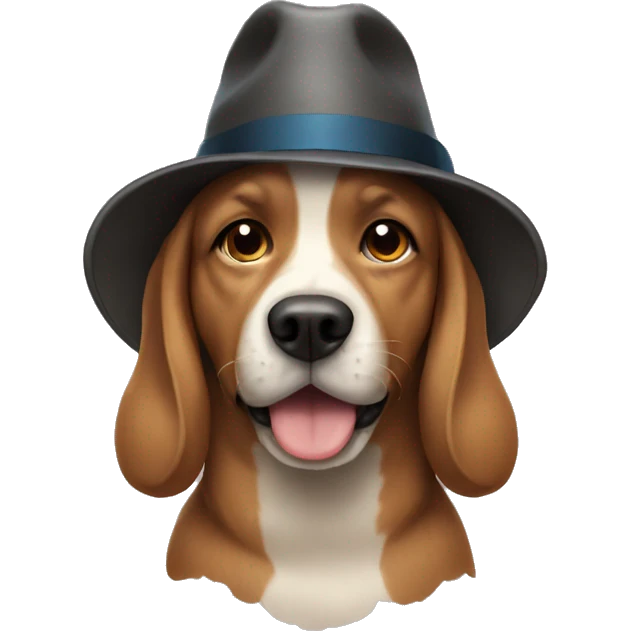 Dog in hat emoji
