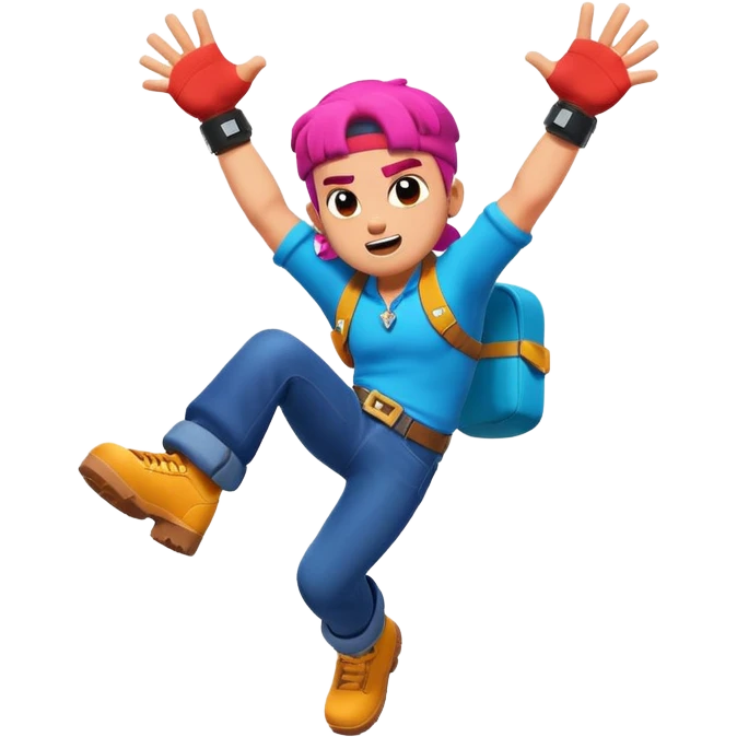 Brawl Stars character jumping emoji