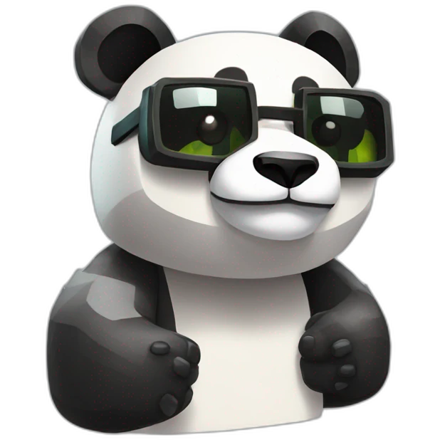 Panda minecraft qui porte des lunettes de soleil  emoji