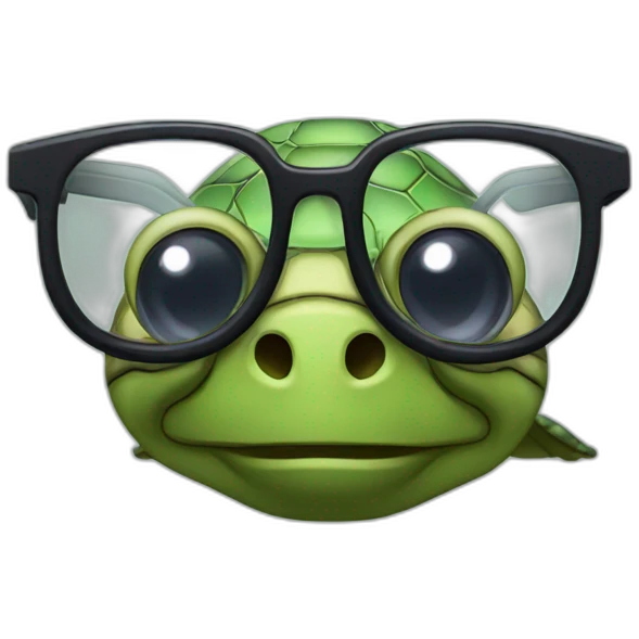 scientific turtle with glasses emoji