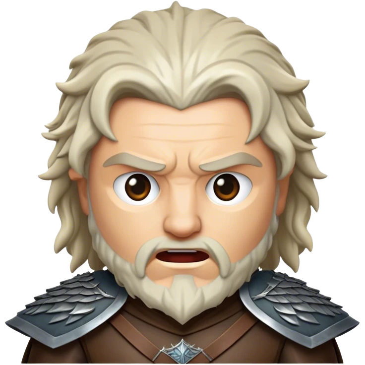 Cinematic Realistic Game of Thrones Pop Culture Emoji, featuring a dramatic, epic portrayal inspired by the fantasy series rendered with rich textures and cinematic lighting. emoji
