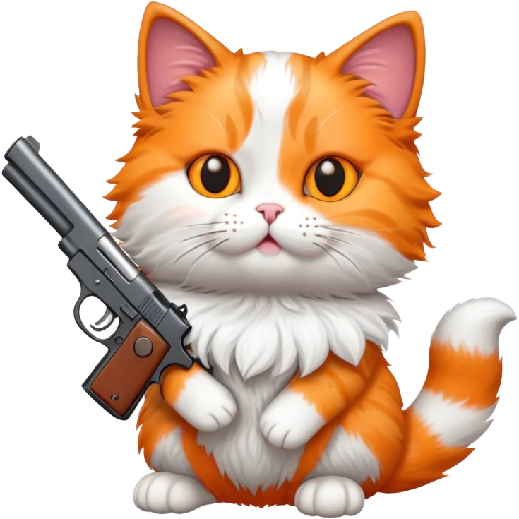 Cat with a gun emoji