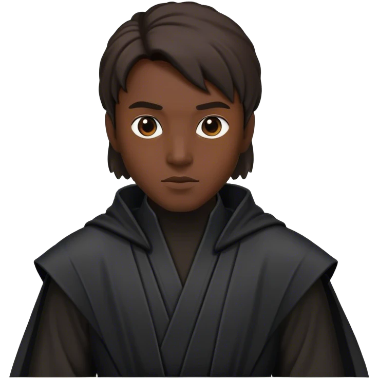 Black jedi suit front and backview emoji