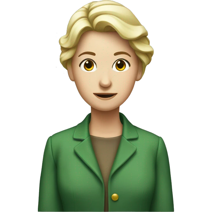 Blinde Frau mit grünem Mantel emoji