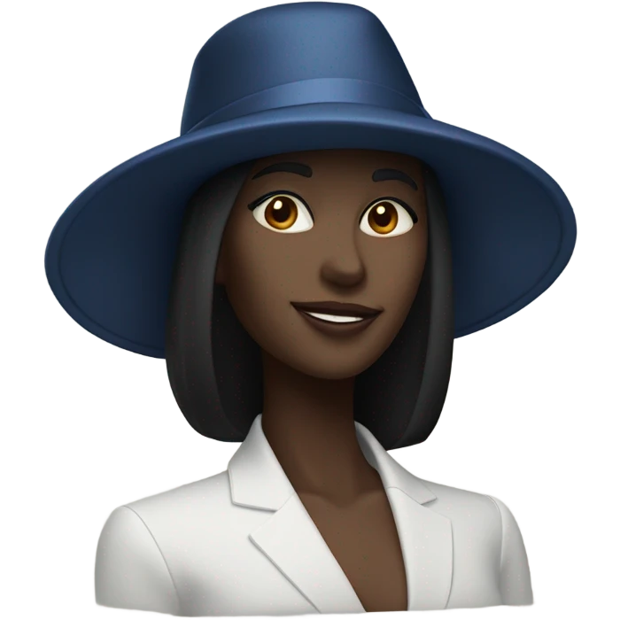 Darl blue woman hat emoji