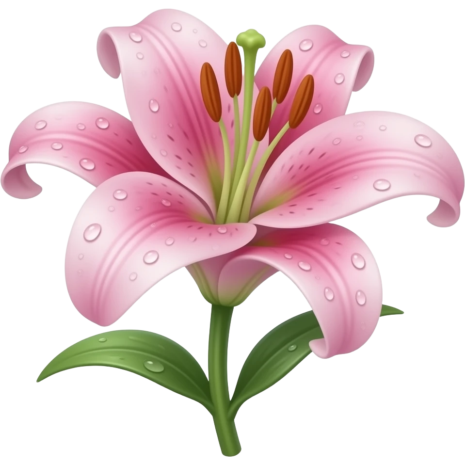 Pink lily emoji