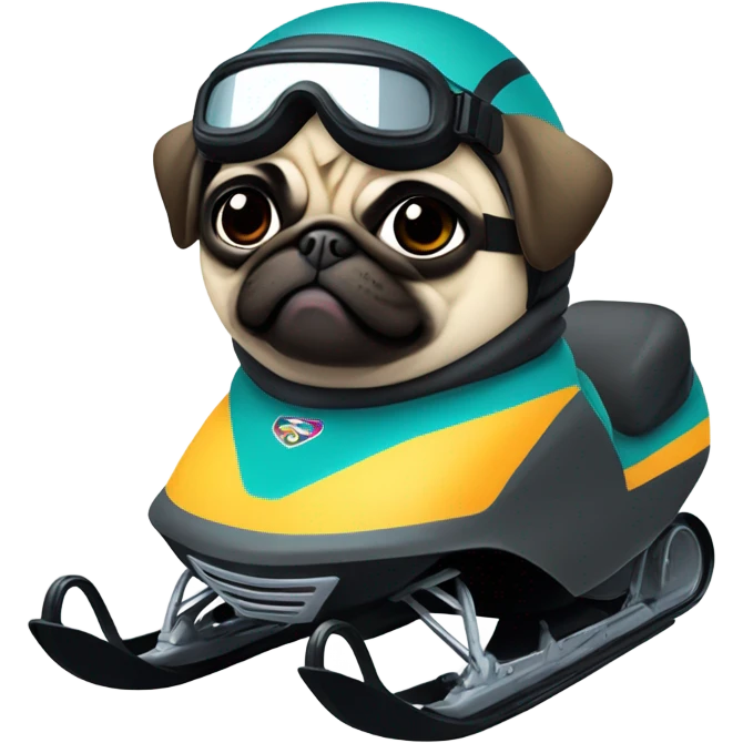 Snowmobile pug emoji