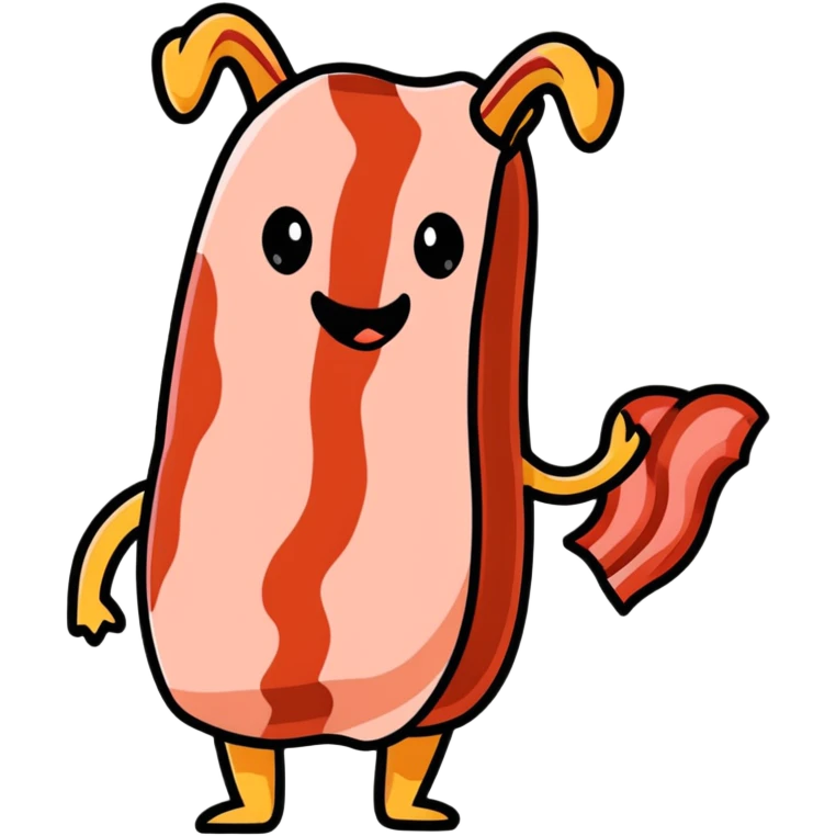 bacon with a sarcastic expression emoji