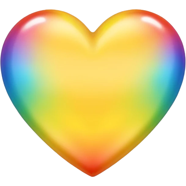 yellow heart with a gradient rainbow emoji