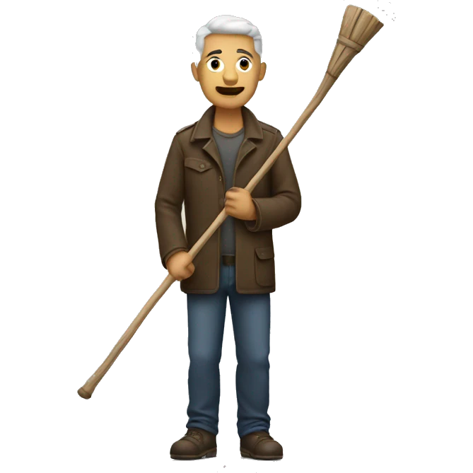 Man with a stick emoji
