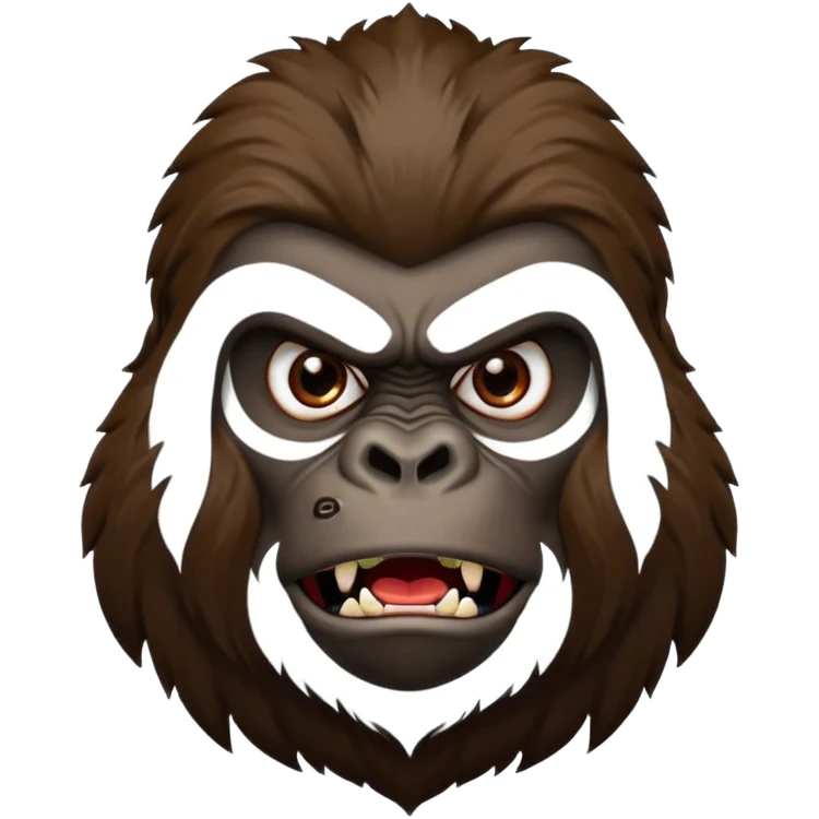 A gorilla angry face with realstick symbol emoji