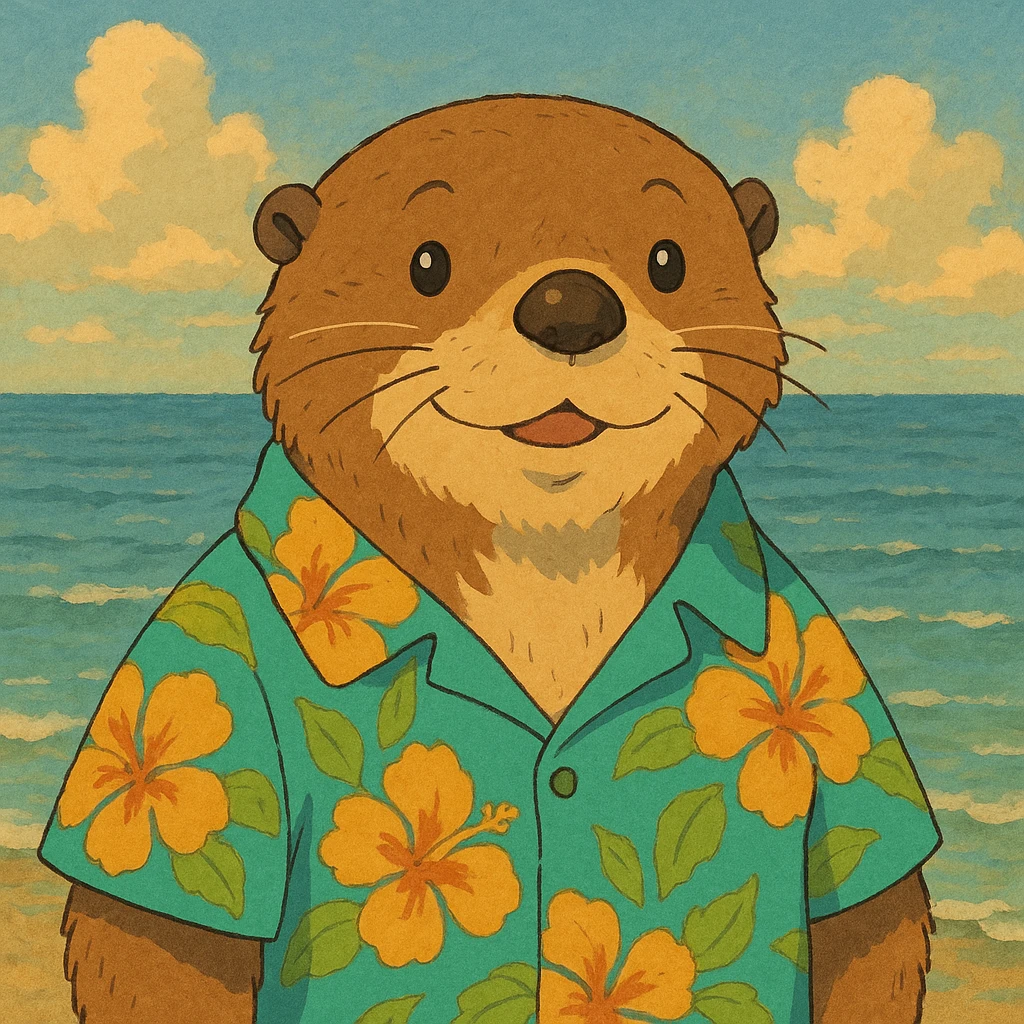 Sea otter wearing a Hawaiian shirt  emoji