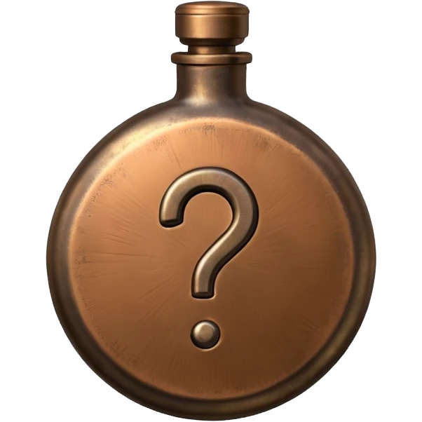 Mystery question mark flask emoji