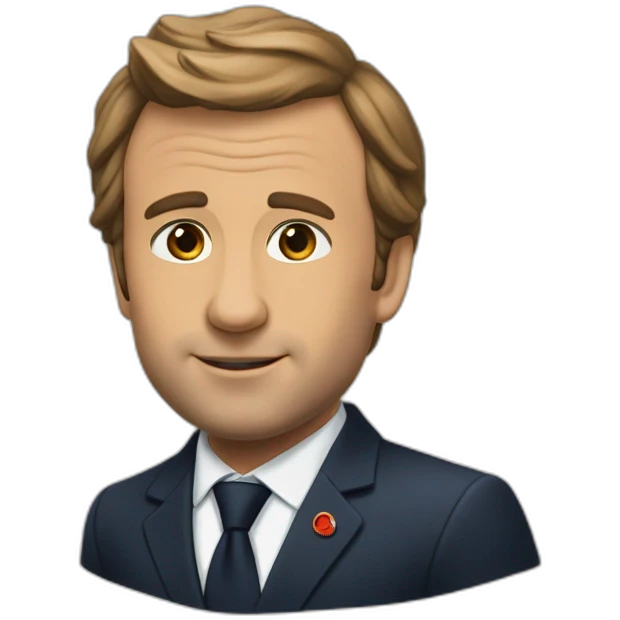 Macron sur un ours emoji