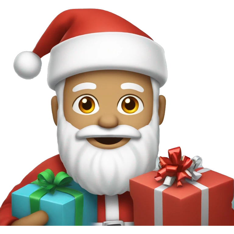 White santa carrying presents emoji