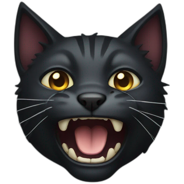 Screaming dark cat emoji