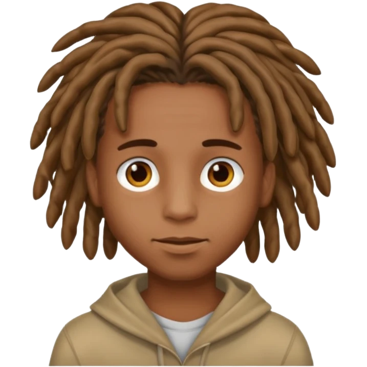 Boy with a locs hair on face  emoji
