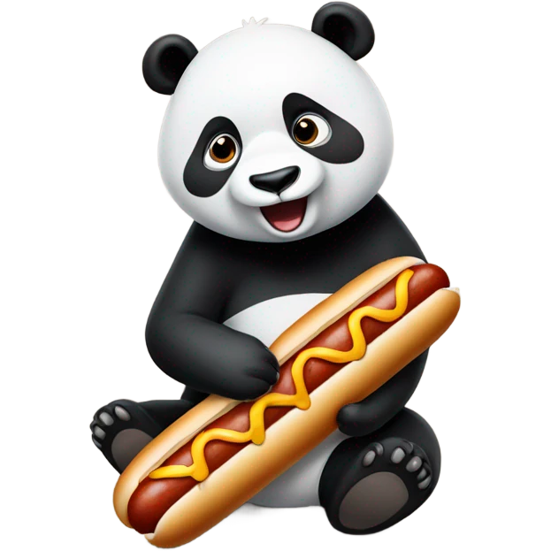 Panda eating hotdogs  emoji