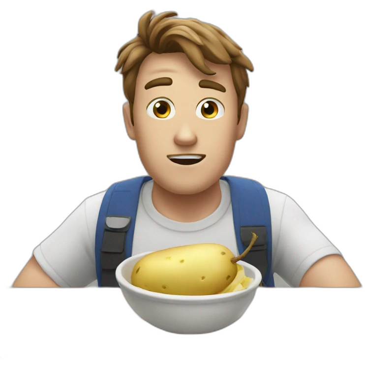 mr beast eating potato that looks like a person emoji
