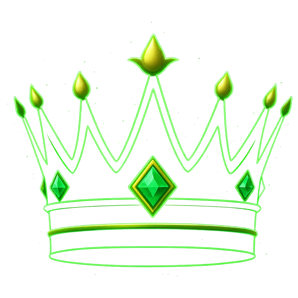 Add a glowing neon effect to the crown, keep the background transparent, in a style suitable for editing. emoji